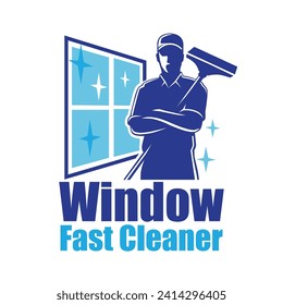 The Window Cleaning Logo Design. Window Ready Guy 