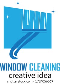 Window cleaning logo design vector illustration

