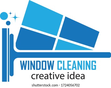 Window cleaning logo design vector illustration
