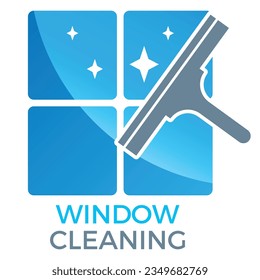 window cleaning logo design - window wiper, window squeegee