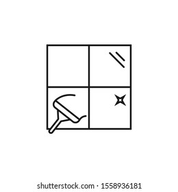 window cleaning - minimal line web icon. simple vector illustration. concept for infographic, website or app.
