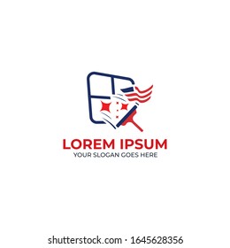 Window cleaning & painting logo template vector eps