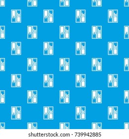 Window cleaning pattern repeat seamless in blue color for any design. Vector geometric illustration