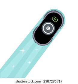  Window cleaning robot cartoon vector illustration.  Windows cleaner robot wash the window.