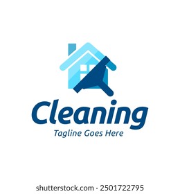 Window cleaning service logo. Window glass cleaning vector logo