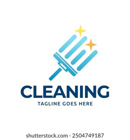 Window cleaning service logo. Window glass cleaning vector logo