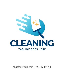Window cleaning service logo. Window glass cleaning vector logo