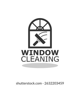 Window cleaning simple icon with shadow
