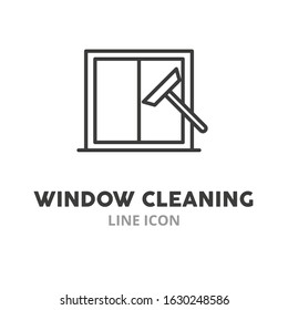 Window cleaning simple line icon. Vector illustration symbol elements for web design.
