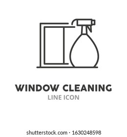 Window cleaning simple line icon. Vector illustration symbol elements for web design.
