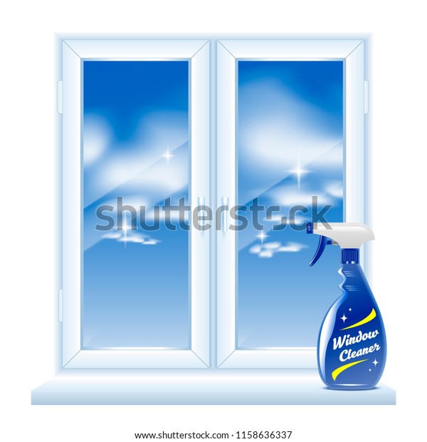 Window Cleaning Spray Spray Glass Cleaner Stock Vector Royalty Free