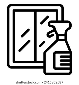 Window cleaning spray icon outline vector. Home floor slim. Living space