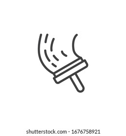 Window cleaning tool line icon. linear style sign for mobile concept and web design. Glass scraper outline vector icon. Cleaning service symbol, logo illustration. Vector graphics