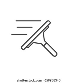 Window Cleaning Tool Line Icon. Squeegee Icon.