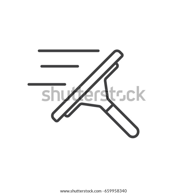 Window Cleaning Tool Line Icon Squeegee Stock Vector Royalty Free