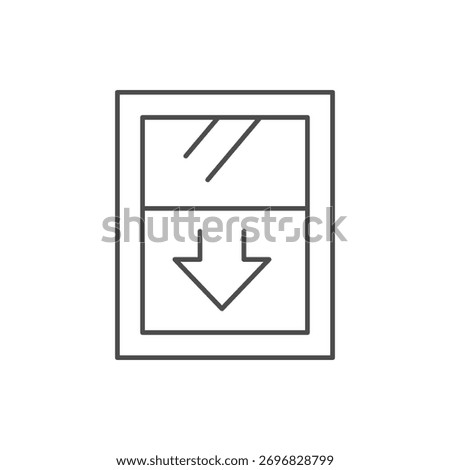 Window closing line outline icon