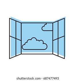window with clouds sky isolated icon