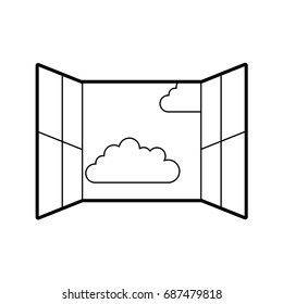 window with clouds sky isolated icon
