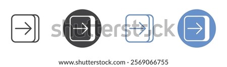 Window collapse right icon vector symbol outline sign