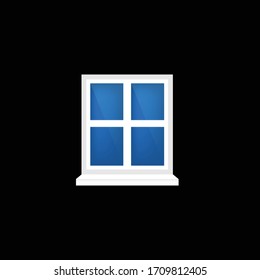 farbige Illustration des Fensters.Konzeptionelle Vektorillustration im flachen Design.Einzeln auf dem Hintergrund.