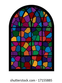 window with colorful glass mosaic