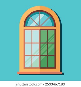 Window Colorful Vector Illustration Drawing.