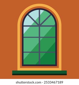 Window Colorful Vector Illustration Drawing.