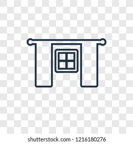 Window concept vector linear icon isolated on transparent background, Window concept transparency concept in outline style