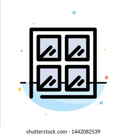Window, Construction, Building Abstract Flat Color Icon Template