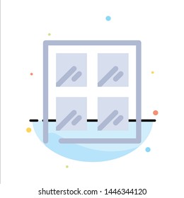 Window, Construction, Building Abstract Flat Color Icon Template
