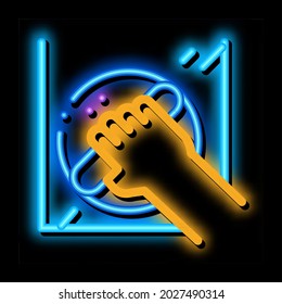 window control handle neon light sign vector. Glowing bright icon window control handle sign. transparent symbol illustration