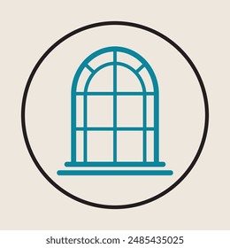 Window cool vector icon design abstract trendy art colorful illustration background