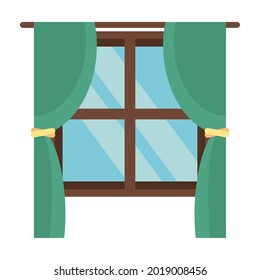 ventana con icono de apertura de cortina