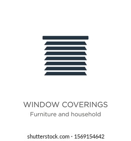 Window coverings icon vector. Trendy flat window coverings icon from furniture and household collection isolated on white background. Vector illustration can be used for web and mobile graphic design,