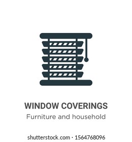 Window coverings vector icon on white background. Flat vector window coverings icon symbol sign from modern furniture and household collection for mobile concept and web apps design.