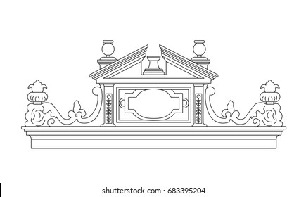 Window crown architectural vector black paint on the white background