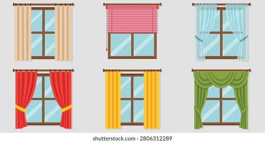 Window and curtain collection featuring decorative home furnishing styles designed for interior decoration residential spaces apartment design and household improvement creative projects