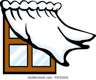 window with curtain drapes