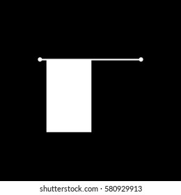 Window Curtain Flat Icon On Black Background