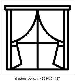 Elemento de icono de cortina de ventana para diseño