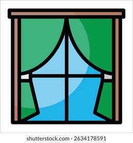Elemento de icono de cortina de ventana para diseño