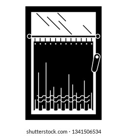 Window curtain icon. Simple illustration of window curtain vector icon for web design isolated on white background