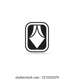 window and curtain icon vector illustration