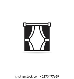ilustración del vector de icono de ventana y cortina