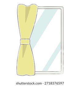 Ventana con cortina Ilustración interior