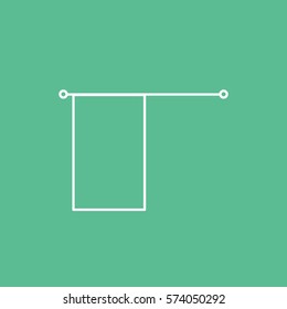 Window Curtain Line Icon On Green Background