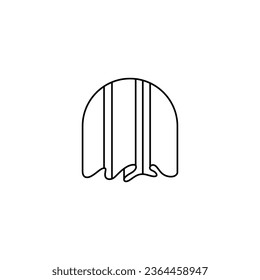 Window curtain logo with line design style