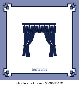 Window curtain, vector icon