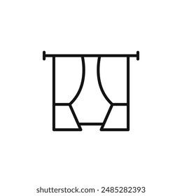 Window with curtains icon logo sign vector outline