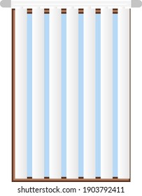 Fenster mit Vorhängen, Illustration, Vektorgrafik auf weißem Hintergrund.